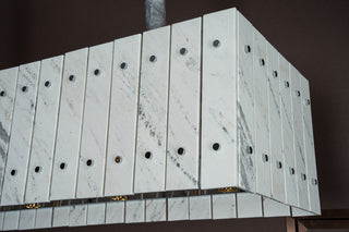 Modern Rectangular Luxury Stone Linear Chandelier