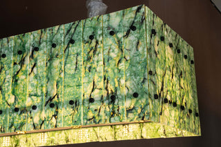 Modern Rectangular Luxury Stone Linear Chandelier