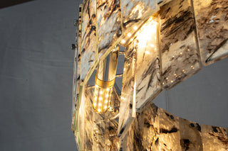 Modern Two-Tier  Luxury Marble Round Chandelier