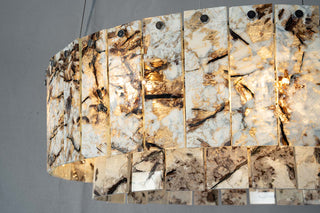 Modern Two-Tier  Luxury Marble Round Chandelier