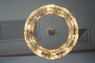 Modern Two-Tier  Luxury Marble Round Chandelier