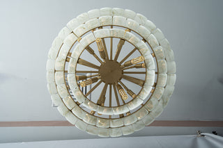 Modern Three-Tier Emerald White Jade Luxury Marble Chandelier