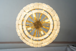 Modern Three-Tier Emerald White Jade Luxury Marble Chandelier