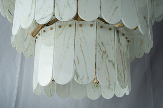 Modern Three-Tier Emerald White Jade Luxury Marble Chandelier