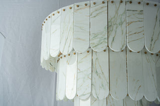 Modern Three-Tier Emerald White Jade Luxury Marble Chandelier