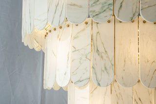Modern Three-Tier Emerald White Jade Luxury Marble Chandelier