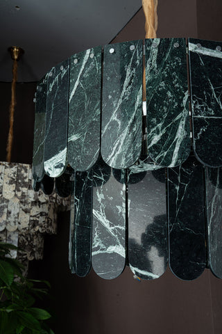 Modern Two-Tier Prada Green Luxury Marble Chandelier