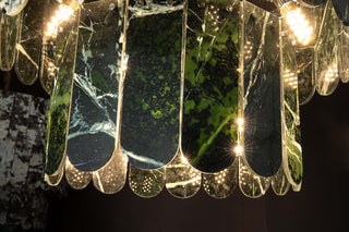 Modern Two-Tier Prada Green Luxury Marble Chandelier