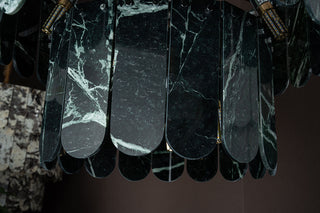 Modern Two-Tier Prada Green Luxury Marble Chandelier