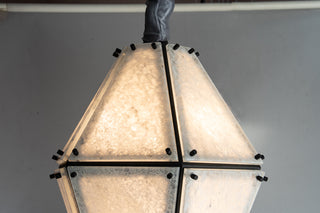 Modern Faceted Green Jade Luxury Marble Lantern Chandelier