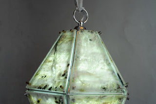 Modern Faceted Green Jade Luxury Marble Lantern Chandelier