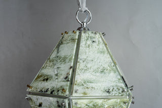 Modern Faceted Green Jade Luxury Marble Lantern Chandelier