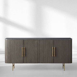Finnley Wood Sideboard Marble Countertop Buffet Storage Rural Entryways Cabinet