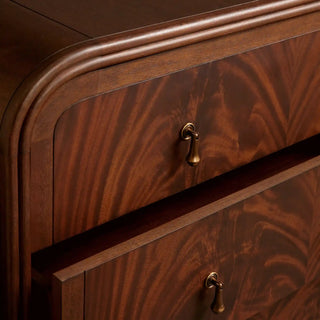 Frances Vintage Figured Mahogany Wood Six-Drawer Dresser
