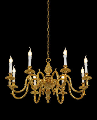 35X18 Inch 8 Lights Vintage French Gold Brass Chandelier for Master Bedroom