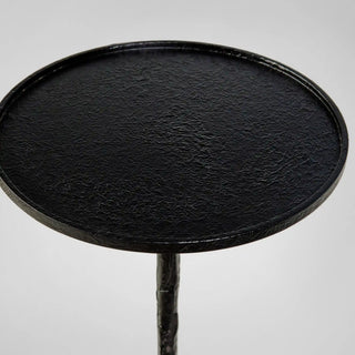 Matte Black Hand Forged Metal Side Table