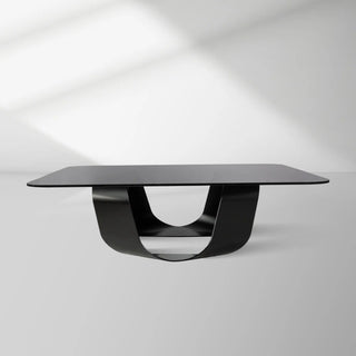 Sculptural Smoked Glass Coffee Table with Polished Silver Stainless Steel Base