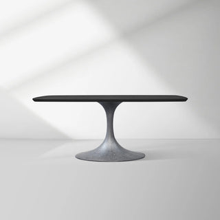 Aero Solid Oak Top Dining Table Tulip Rectangular Dining Table with Launette Base