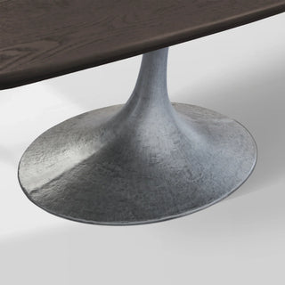 Aero Solid Oak Top Dining Table Tulip Rectangular Dining Table with Launette Base