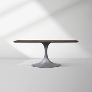 Aero Solid Oak Top Dining Table Tulip Rectangular Dining Table with Launette Base