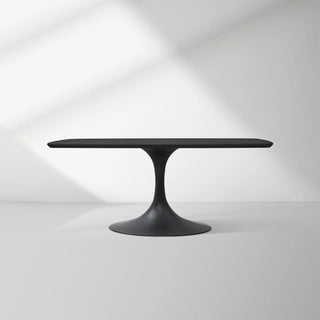 Aero Solid Oak Top Dining Table Tulip Rectangular Dining Table with Launette Base