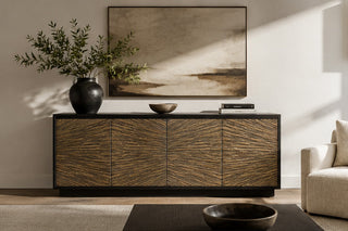 Helios Mid-Century Modern Sideboard Buffet Table Wood Living Room Entryways TV Cabinet