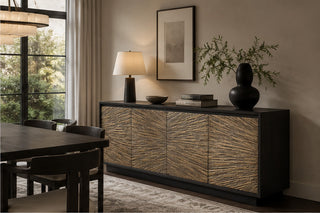Helios Mid-Century Modern Sideboard Buffet Table Wood Living Room Entryways TV Cabinet