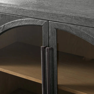 Hattie Solid Oak Sideboard Vintage Arched Buffet Storage Cabinet