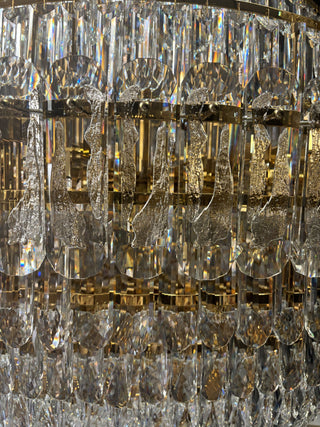 Large gold chandelier foyer lighting 71"W 106"H