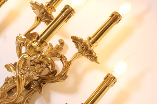 5 Lights French Retro Brass Wall Lamp Indoor Decorative Copper Wall Sconce