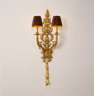42 Inch Height 2 Lights European Style Brass Wall Sconce
