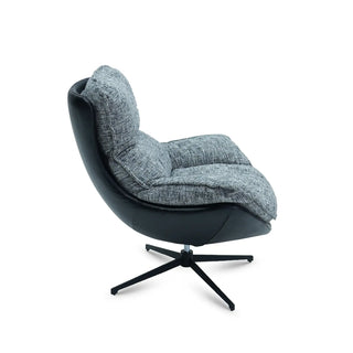 Eris Swivel Accent Chair – Cocoon Lounge Chair, Textured Fabric