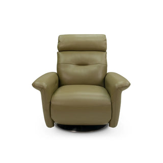 Pan Swivel Leather Accent Chair – Top-Grain Cowhide, Metal Base