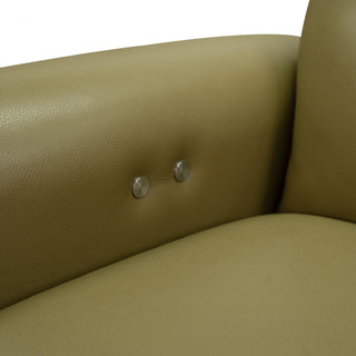 Pan Swivel Leather Accent Chair – Top-Grain Cowhide, Metal Base
