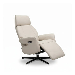 Io Swivel Power Recliner Chair – Matte Top-Grain Leather