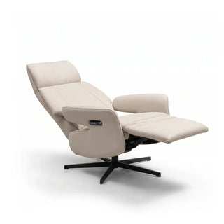 Io Swivel Power Recliner Chair – Matte Top-Grain Leather