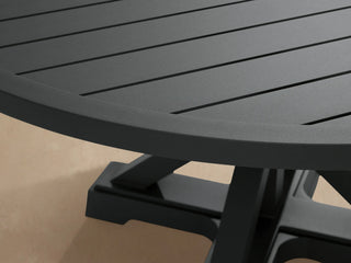 Modern Aluminum Round Outdoor Dining Table for Patio Backyard