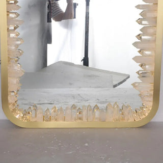 Rectangle Geode Quartz Crystal Mirrow Light