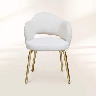 Amara Bouclé Modern Luxury Brass Chair