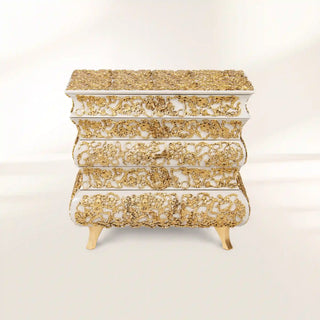 Crochet Baroque Gold Filigree Luxury Nightstand
