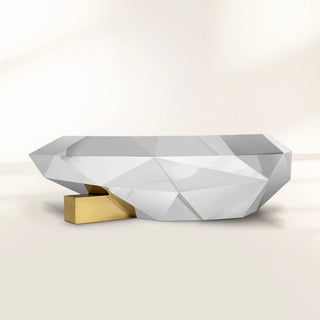 Luxury Geometric Coffee Table with Diamond-Inspired Design & High Gloss Finish