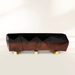 Luxury Diamond Sideboard Cabinet with Faceted Design & Hidden Storage
