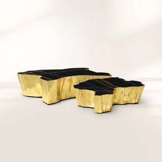 Luxury Patina Brass Coffee Table with Organic Sculptural Design & Handcrafted Finish