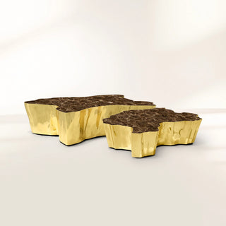 Luxury Patina Brass Coffee Table with Organic Sculptural Design & Handcrafted Finish