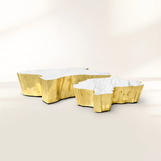 Luxury Patina Brass Coffee Table with Organic Sculptural Design & Handcrafted Finish