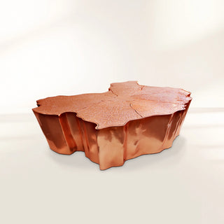 Luxury Patina Brass Coffee Table with Organic Sculptural Design & Handcrafted Finish