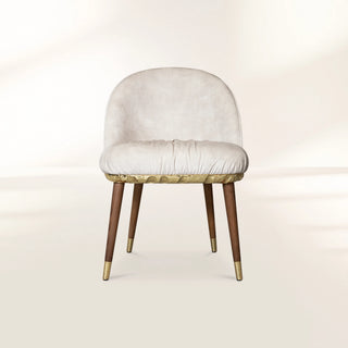 Imperfectio Hammered Brass Textured Velvet Dining Chair