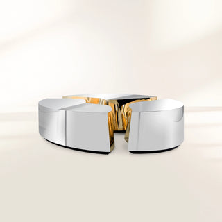Luxury Oval Dining Table with Sculptural Brass Accents & High Gloss Finish