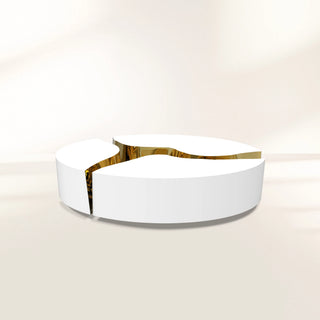 Luxury Oval Dining Table with Sculptural Brass Accents & High Gloss Finish