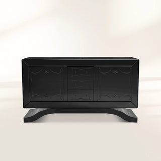 Metropolitan Luxury Mirrored Sideboard – Modern Black Buffet Cabinet with Storage